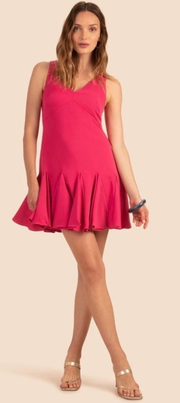 Trina Turk Fiery Women’s Mini Dress Pink Watermelon Sleeveless Classic Sz 6